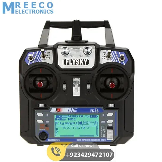 6 Channel RC Transmitter Receiver Flysky FS-I6 Transmitter With FS-IA6 Receiver - Side View