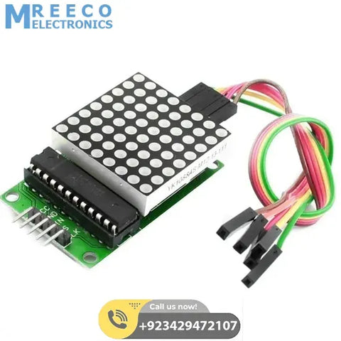 8x8 Dot LED Matrix MCU Control Display Module MAX7219 - Front View