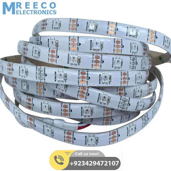 5V 5Meter Addressable LEDs Strip WS2812B - Back View