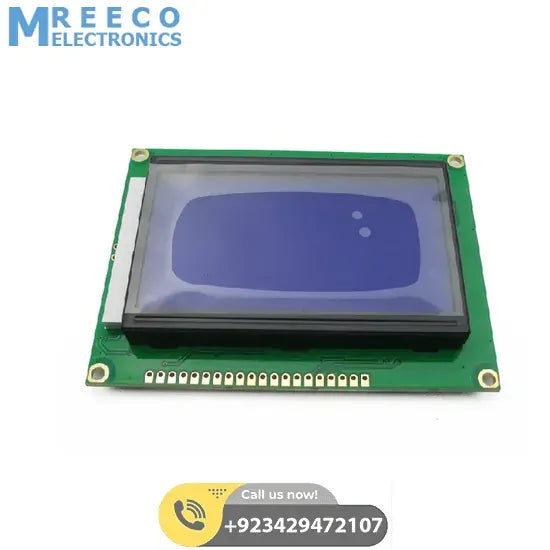 JHD12864E Blue Color 128 by 64 Graphical LCD - Side View