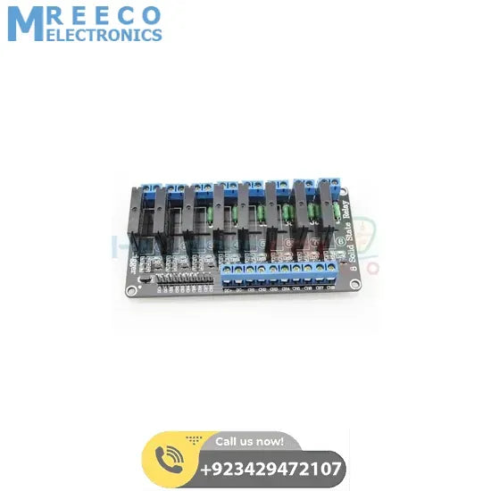 Solid State Relay SSR Module 8 Channel 5V OMRON for Arduino - Front View