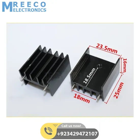 TO3P Black and Silver Heat Sink - Top View