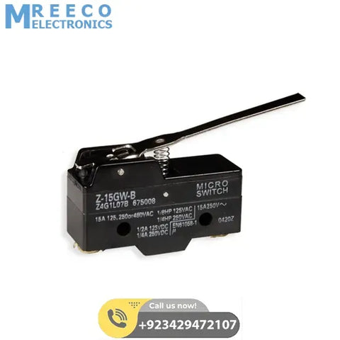 Micro Limit Switch Z-15GW-B - Front View