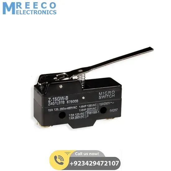 Micro Limit Switch Z-15GW-B - Front View