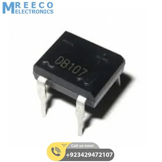 DB107 1Amp 1000V Bridge Rectifier Diode IC - Front View