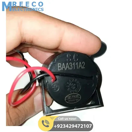 Electronic Buzzer Beep Alarm 5V to 12V - Side View