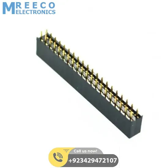 2.54MM 2* 40 PIN FEMALE DOUBLE ROW PIN HEADER STRIP In Pakistan - Front View