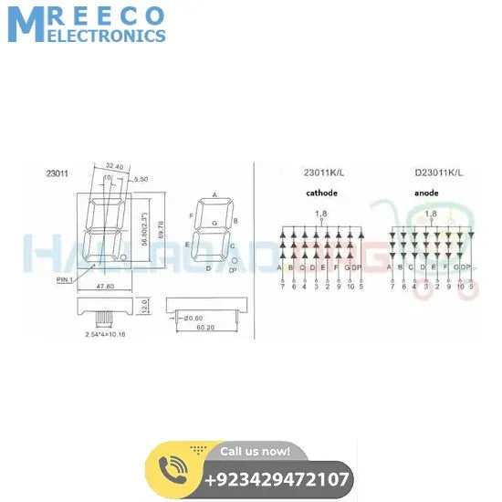 70mm Common Anode 7 Segment LED Display In Pakistan - Side View