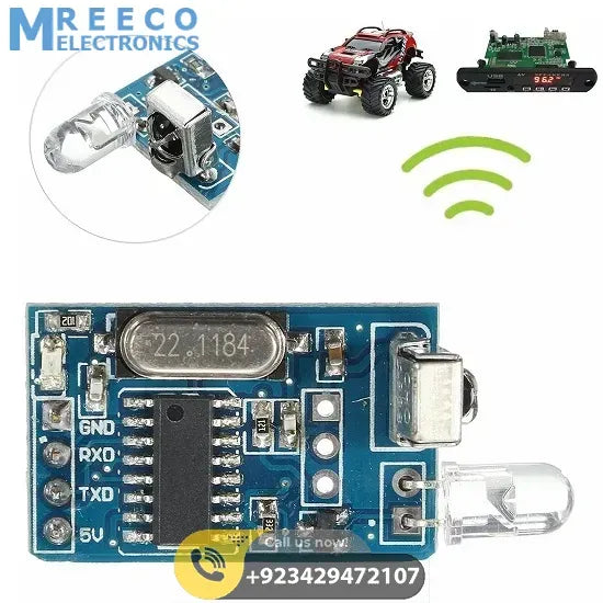 DIY 5V Wireless IR Infrared Remote Decoder Encoding Transmitter Receiver Module in Pakistan - Front View
