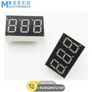 3 Digit Common Cathode 7 Segment LED Display - Front View
