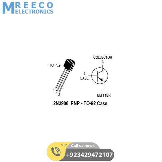2N3906 PNP TRANSISTOR - Front View