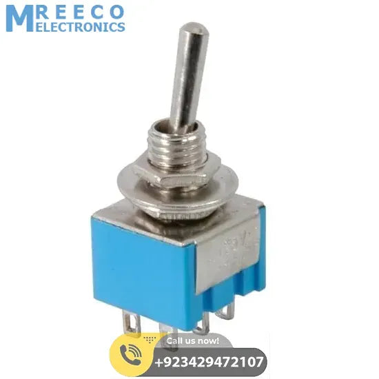 Mini MTS-203 6-Pin DPDT 6A 125VAC Toggle Switch 6 Pin On Off Toggle Switch 2 Positions - Back View