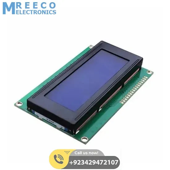 2004A 20X4 Character Blue Color LCD Display For Arduino - Side View