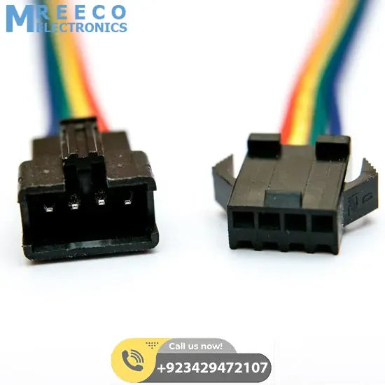 4 Pin SM Connector Male to Female 4pin SM Connector Cable for RGB LED Strip - Front View