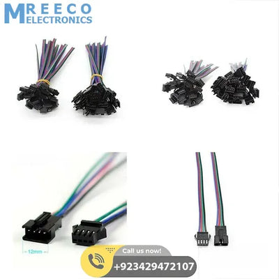 4 Pin SM Connector Male to Female 4pin SM Connector Cable for RGB LED Strip - Side View