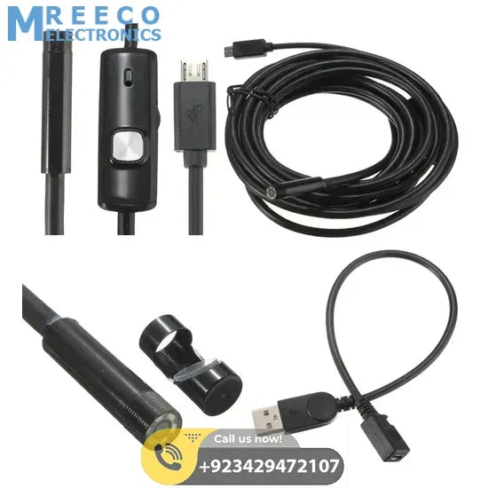 6 LED 7mm Lens USB Android Waterproof Endoscope Borescope Snake Tube Camera - Angle View