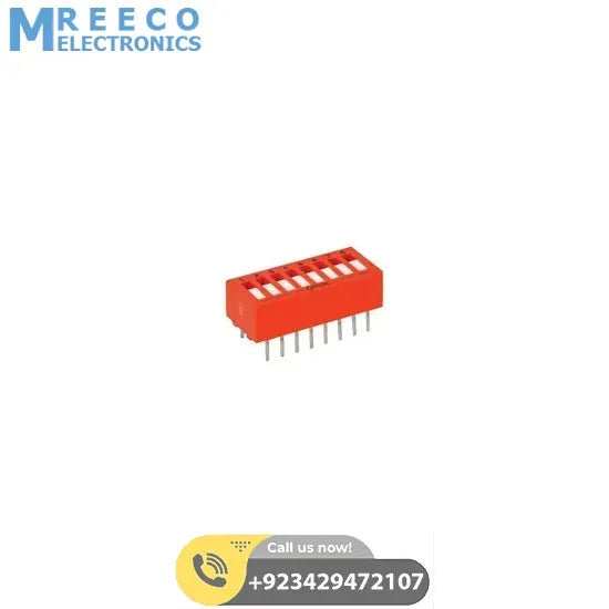 Dip Switch /Slide Switch 8 switches - Front View