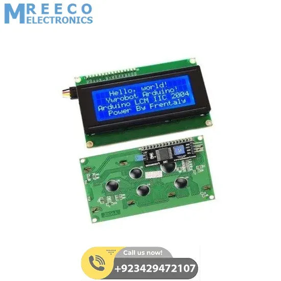 LCD2004 Blue Parallel LCD Display with IIC/I2C interface - Front View