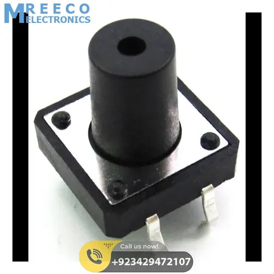 12 mm knob 4 pin Basic Digital I/O: Slide Switch, Push Button - Front View