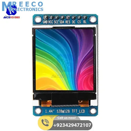 ST7735 1.44 inch 128x128 SPI TFT Color Screen LCD Display - Front View