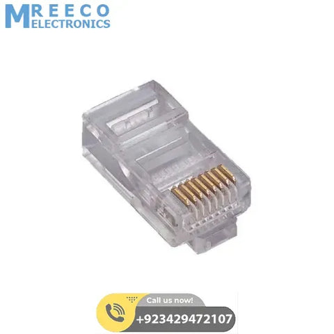 RJ45 Male Connector 8 pin - Front View