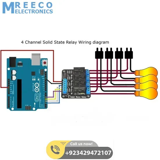 Solid State Relay SSR Module 4 Channel G3MB-202P - Back View