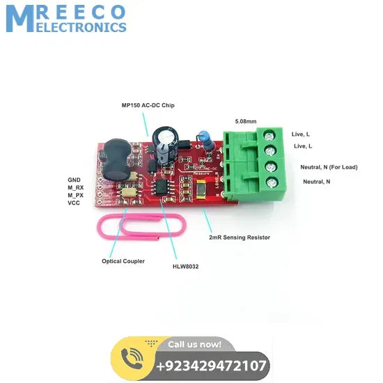Energy Meter Breakout Board HLW8032 - Back View