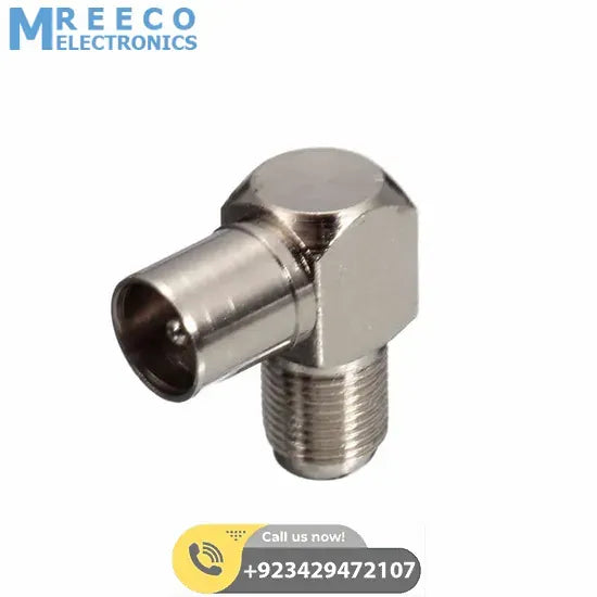 DELL 90 Degree Right Angled TV Aerial Cable Connector RF Coaxial F Female to TV Male Plug to Female Socket In Pakistan - Back View
