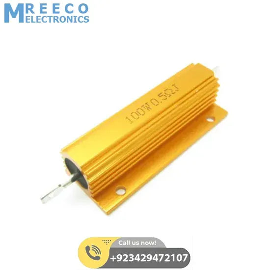 Aluminum Wirewound Golden 0.5R 100W Watt Resistor - Back View