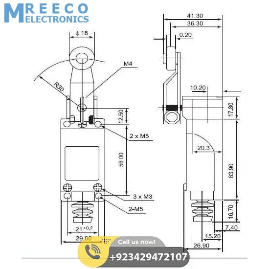 ME-8108 Mini limit switch In Pakistan - Side View