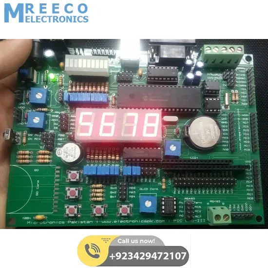 PIC Lab-III Microchip PIC Microcontroller development board - Side View
