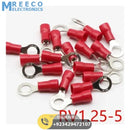 RV1.25-5 Insulated Crimp Ring Terminal Cable Wire Connector - Front View