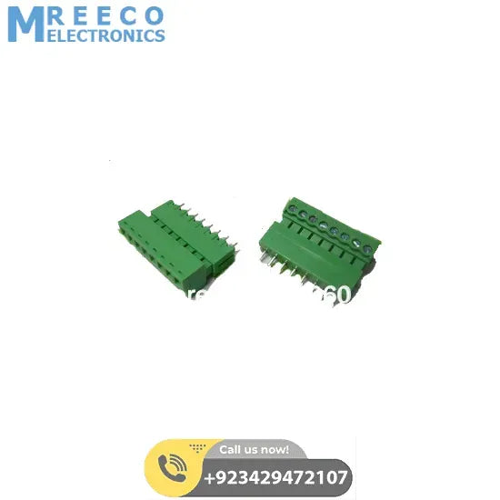 12 Pin Connector PCB Mount Right Angle Bent Screw Terminal - Side View