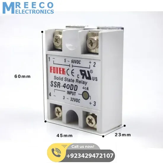 Solid State Relay DC Output SSR 40DD - Side View