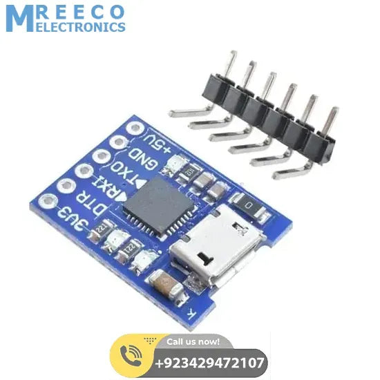 6 Pin CP2102 Micro USB to UART TTL Module Programmer - Front View