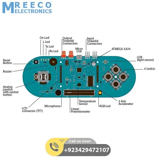 Arduino ESPLORA Joystick Photosensitive Sensor Board Support LCD - Side View