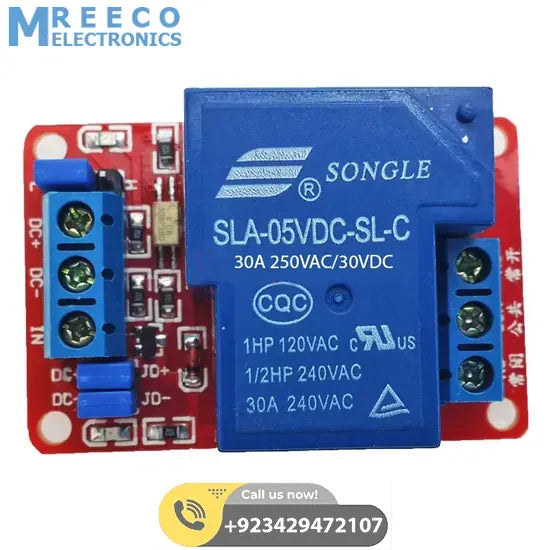 5V 30A 1 Channel Relay Module SLA-05VDC-SL-C - Front View