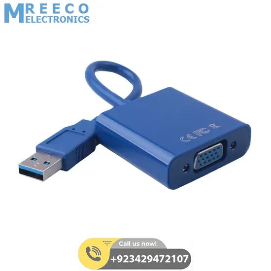 USB to VGA Converter Cable Adapter cable converter Dsub 15-pin connector in Pakistan - Back View