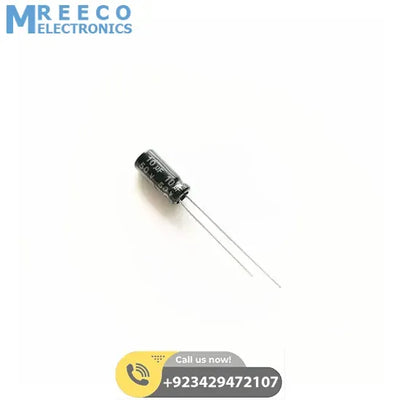 Aluminum 10uF 50V Electrolytic Capacitor - Side View
