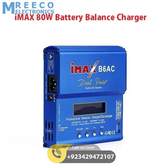 iMAX 80W NiMH 3S RC Lipo Battery Balance Charger Discharger B6AC - Front View