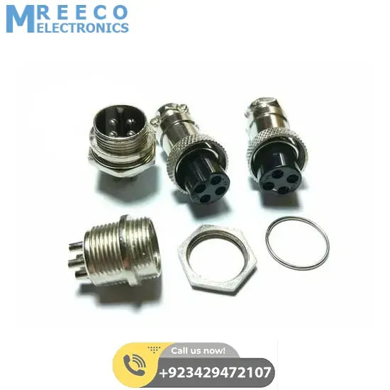 4 Pin 16mm XLR Cable Connector Panel Chassis Mount - Top View