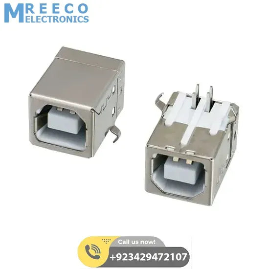 4 Pin USB B Type Socket Connector - Front View