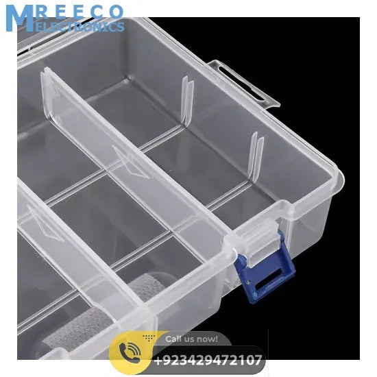 Adjustable Double Layer Component Organizer Tool Container Storage Box F240 - Top View