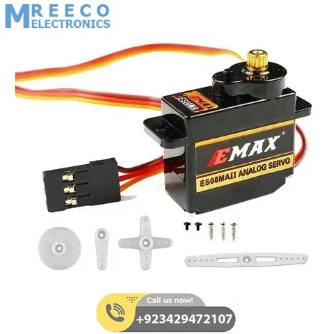 EMAX Mini Analog Metal Gear Servo Motor Set ES08MA - Front View
