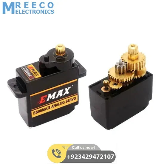 EMAX Mini Analog Metal Gear Servo Motor Set ES08MA - Side View