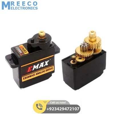 EMAX Mini Analog Metal Gear Servo Motor Set ES08MA - Side View