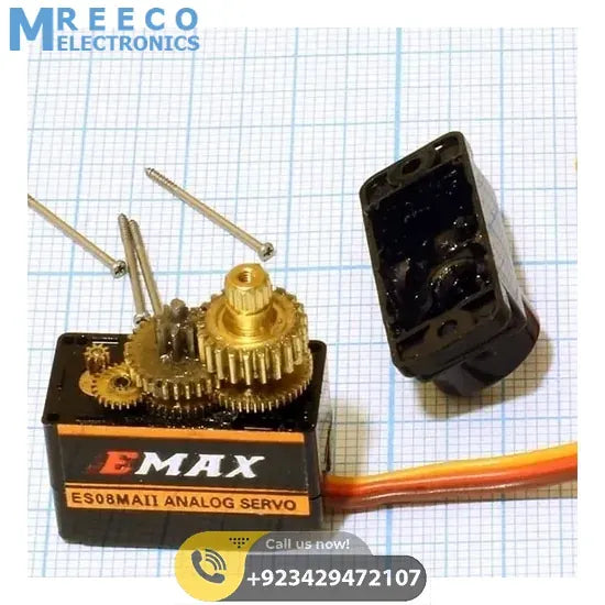 EMAX Mini Analog Metal Gear Servo Motor Set ES08MA - Top View