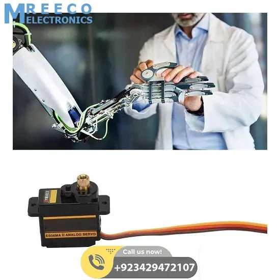 EMAX Mini Analog Metal Gear Servo Motor Set ES08MA - Angle View