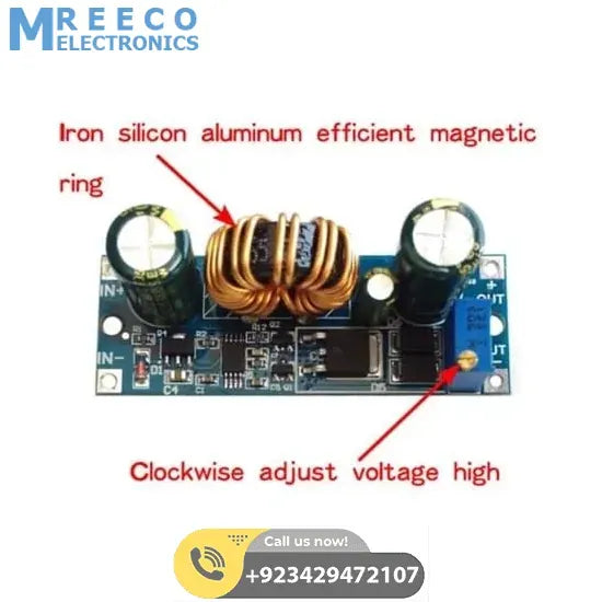 Adjustable DC To DC 4A Step Up Down Power Supply Module Automatic 5.5-30V To 0.5-30V Buck Boost Converter - Top View