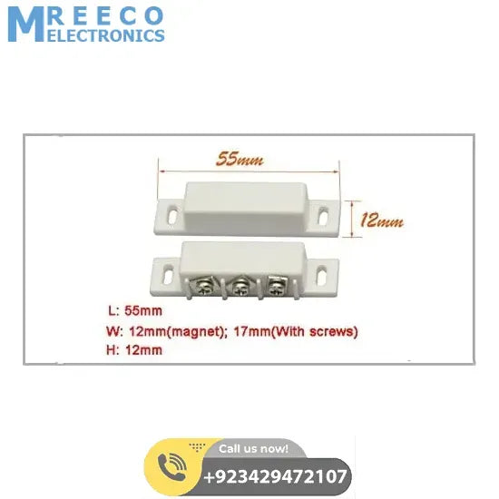 3 Wire NO NC Magnetic Reed Sensor Signal Switch For Door Access Control - Top View